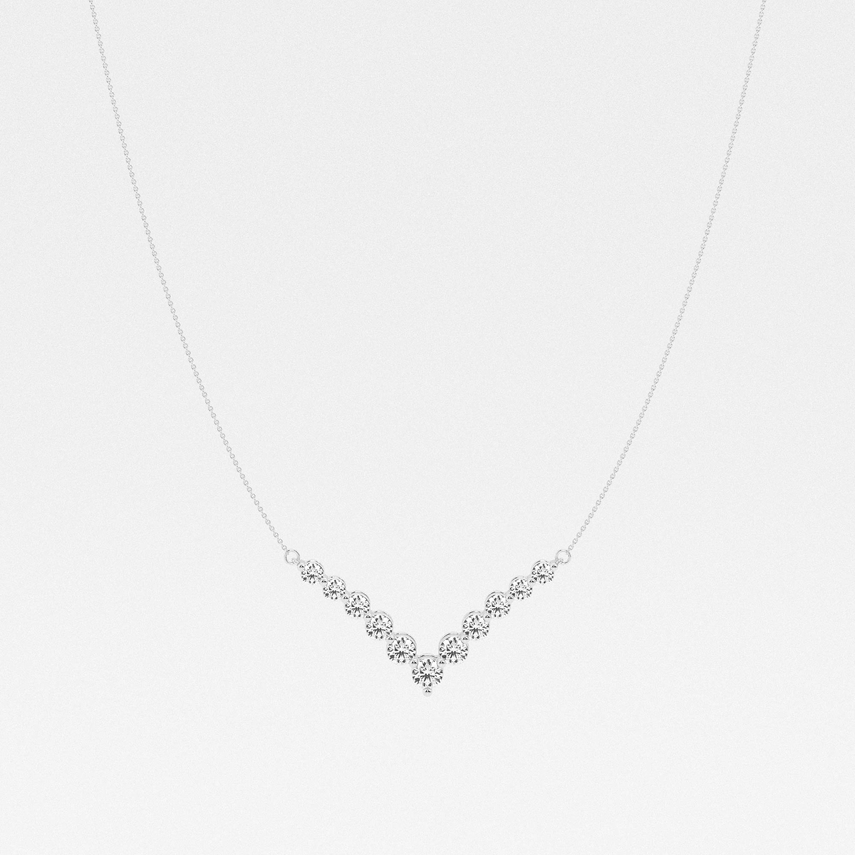 2 ctw Round Lab Grown Diamond Chevron Fashion Necklace
